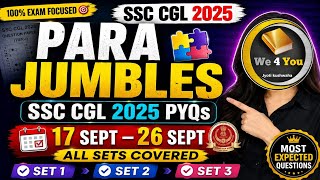 Para-jumbles🎁| SSC CGL 2025 ENGLISH PYQ🔥 | 12 to 16 september all sets| 🎯Target SSC CGL 2026 💪