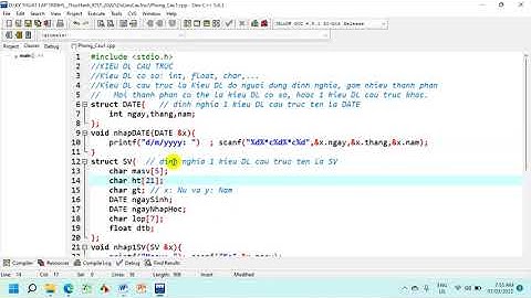 2.1. Quản lý Sinh viên - Kiểu Dữ liệu Cấu trúc - Thực hành KTLT