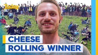 Aussie wins UK annual cheese rolling competition | Today Show Australia