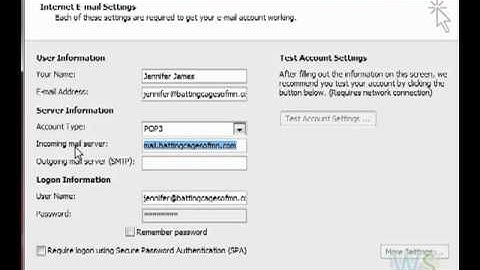 Setting up POP3 Outlook Email - cPanel Client