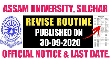 Assam University New Revised Routine 2020 ! Official Update ! Tdc Even Sem ! Must Watch! Help disha