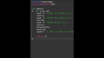 Area of TRAPEZIUM C++ program #shorts #coding