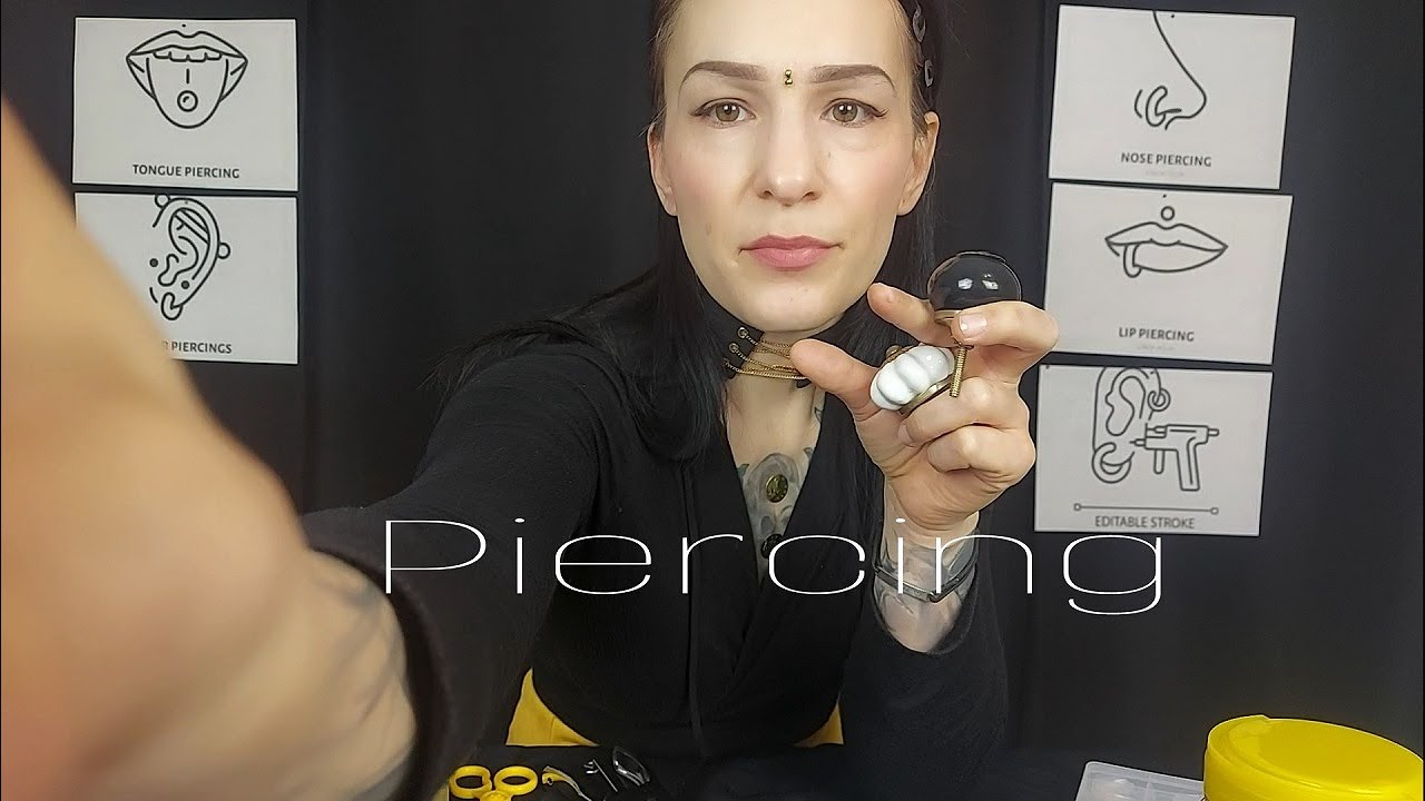[ASMR] Piercing Studio Roleplay ( Ear piecing, lip piercing, nose piercing ) *unusual props*