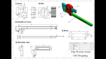 How to design Pipe Wrench parts (Movable Jaw and Rivet and Nut) in Solidworks?(Part-2)