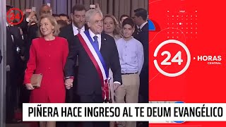 Presidente Piñera hace ingreso al Te Deum evangélico | 24 Horas TVN Chile