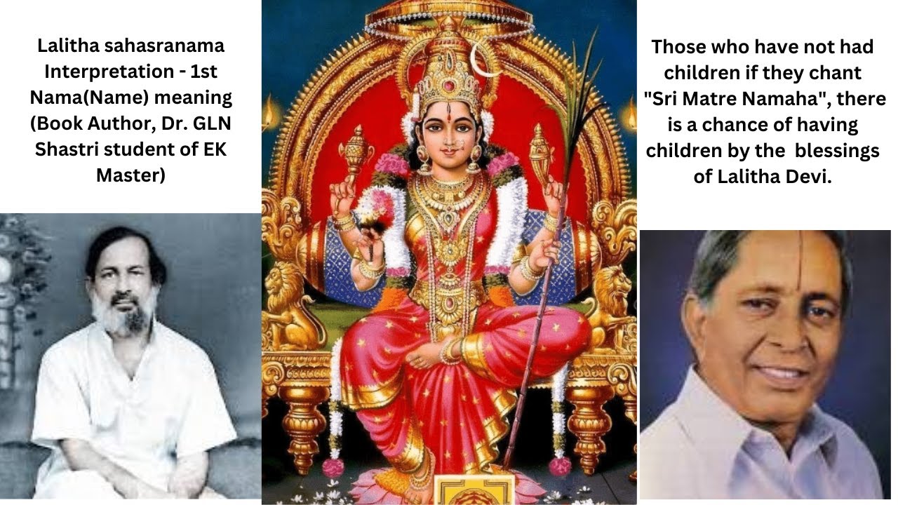Lalitha sahasranama interpretation in English transliteration of book by DR  GLN Shastri