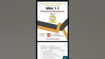 UPRTOU MBA 1.1 Principles of Management Solved Assignment 2025-26 #uprtou #uprtouassignment #solved