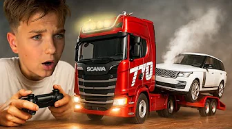 Mark unboxing a giant RC Scania Truck 1:18 scale – Rescue mission for a broken Range Rover