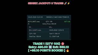 SENSEX Option Buying Jackpot: 3 Back-to-Back Trades! 🎯🔥 #Shorts #Trading