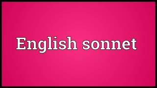 English sonnet Meaning