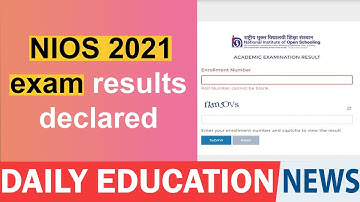 NIOS 2021 exam results declared.