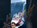 ship hit by big waves🙀😬 #ocean #ship #waves #shortvideo