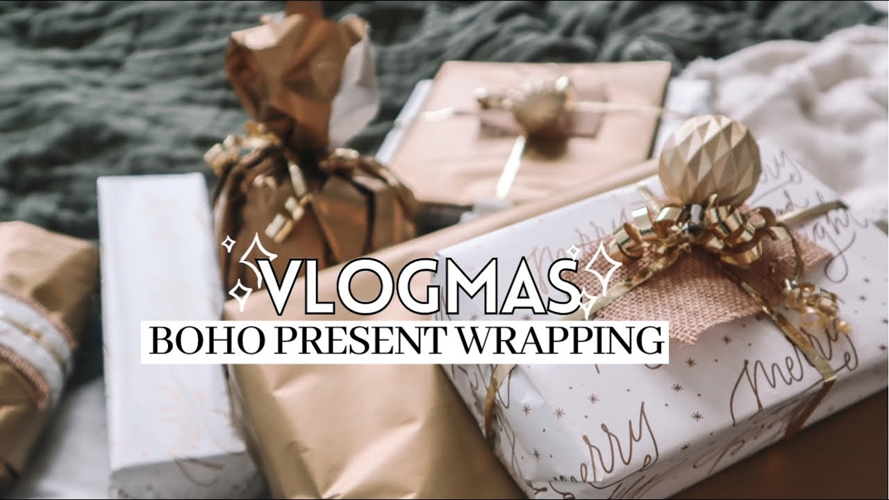 vlogmas | WRAP PRESENTS WITH ME | Easy Gift Wrapping DIY + What i Got my Family for Christmas ♡