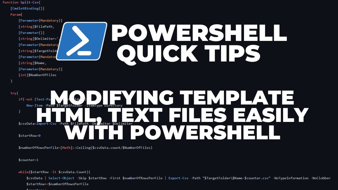 PowerShell Quick Tips : Use PowerShell with template text/html files ...