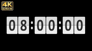 8 Hour Timer - 480 MINUTE COUNTDOWN with ALARM in 4K