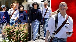 Jennifer Lopez Rocks Gucci and Jeans for Lunch with Twins