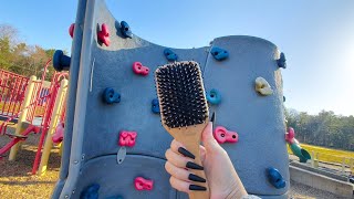 Public ASMR 🪁 Playground w/Brush Fast Aggressive Lofi Tapping Scratching