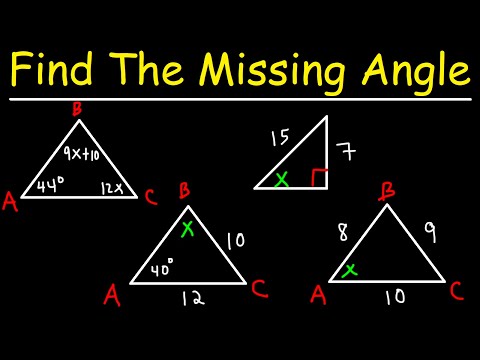 וִידֵאוֹ: מהן מידות הזווית החסרות במשולש ABC?