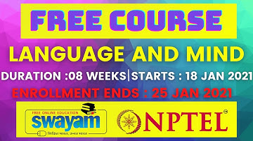 LANGUAGE AND MIND | Swayam Courses Online | Language Course Online |NPTEL Courses | Languacation