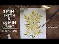 Watercolor vintage goldenrod flower  painting tips