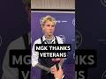 mgk thanks veterans on Memorial Day: "My grandpa did a ceremony today. He fought in the Korean War."