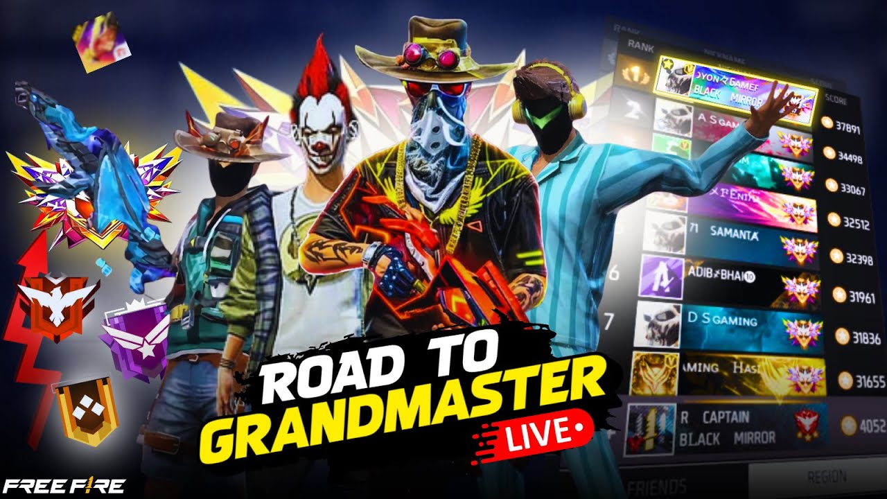 Road to Grandmaster Top 1 || Only Headshot || Garena Free Fire Live ...