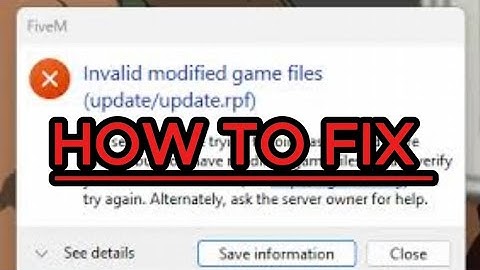 FIVEM - HOW TO FIX INVALID MODIFIED GAME FILES ERROR!! Complete Guide