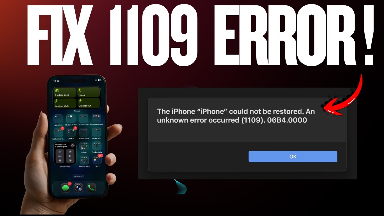 あーる  1109 How to Fix Error 1109 During Restore/Update of iPhone - YouTube
