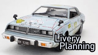 Planning Livery Right on the Car as a Canvas—Aoshima 1:24 1978 Mitsubishi Galant A Scale Model Car