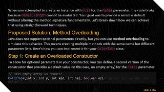 Handling null Arrays in Java: A Simple Approach for Your ColorTabs Constructor