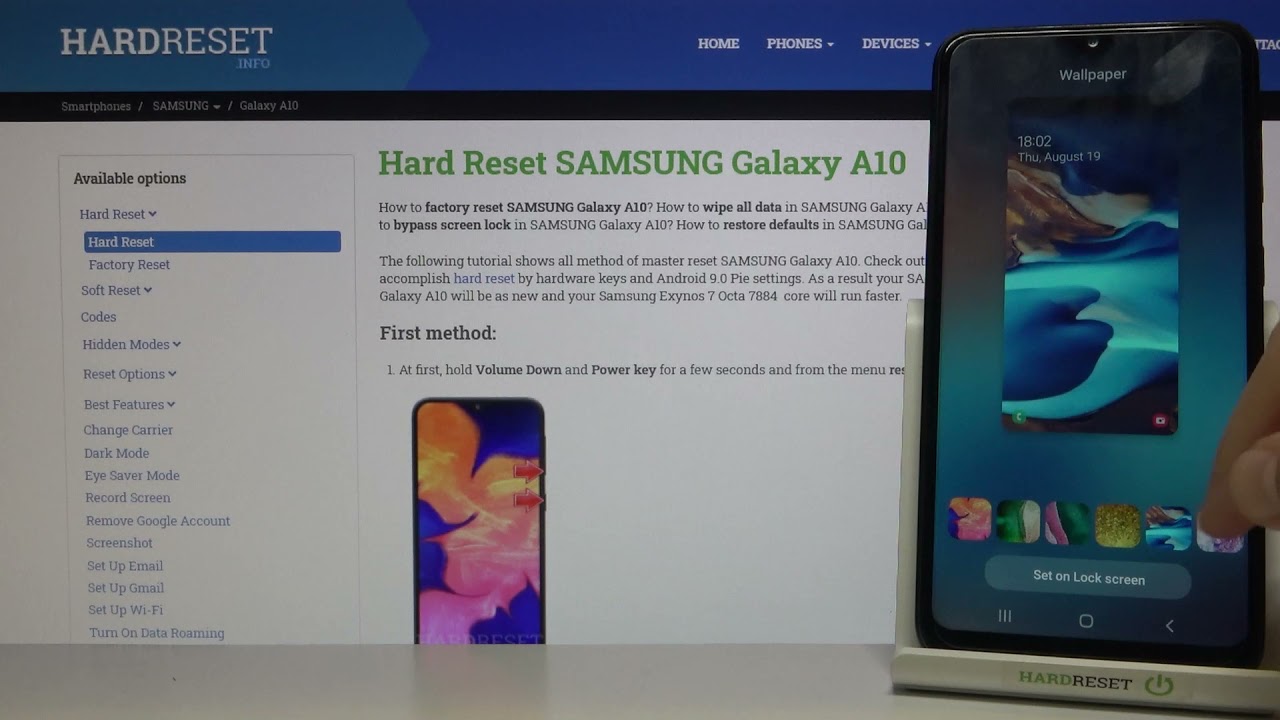 How To Change Wallpaper On SAMSUNG GALAXY A10 Customize Display YouTube