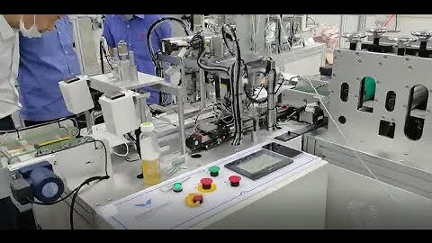 High Speed Auto 4 Point Ear Loop Welding Machine With Conveyor Feeding