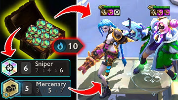 10 Loss Mercenary Pay Out! = Jinx + Zeri 3 Star + 6 Sniper | TFT Set 6.5
