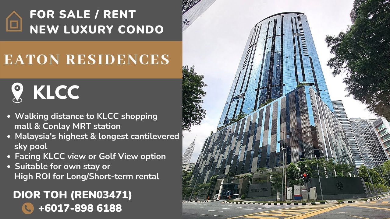 New Luxury Condo Eaton Residence KLCC 1 BR or 1+1 BR with KLCC view