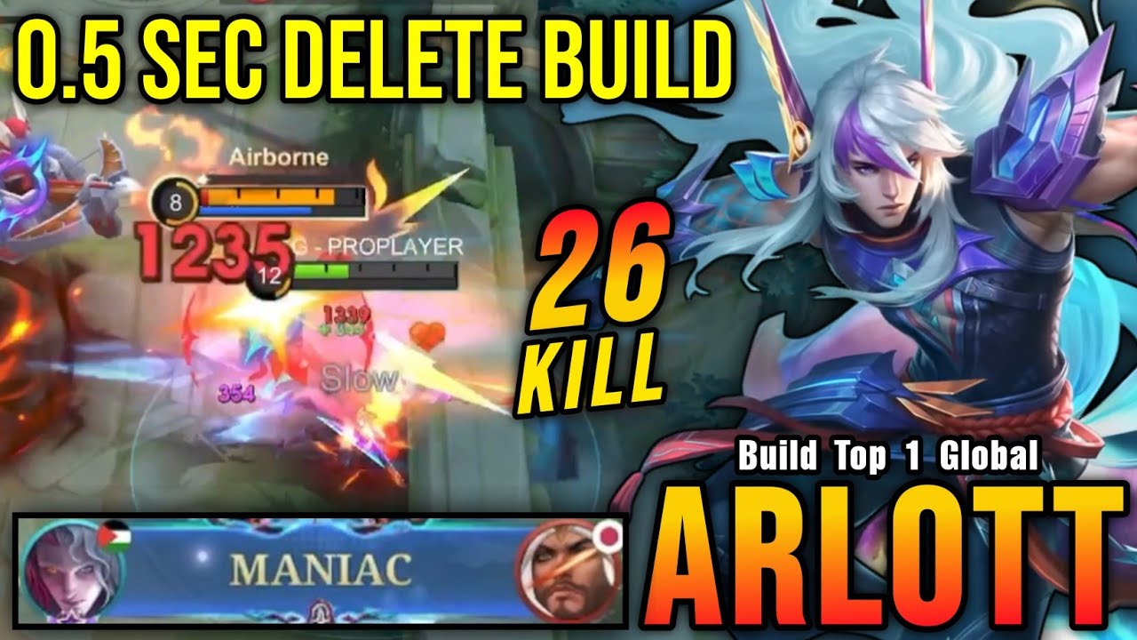 26 убийств + МАНЬЯК!! Арлотт 0,5 сек. Удалить сборку - Сборка Топ 1 Глобальный Арлотт ~ MLBB