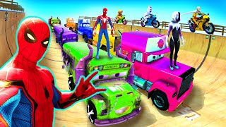 GTAV SPIDERMAN 2, FIVE NIGHTS AT FREDDY'S, POPPY PLAYTIME CHAPTER 3 Join in Epic New Stunt Racing