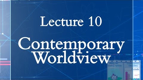 HPS100 Lecture 10: Contemporary Worldview