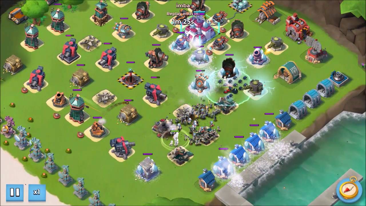 Boom Beach RZCM against 7 ice (masterpieces boosted) YouTube
