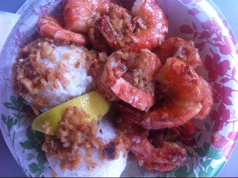 Hawaiian Style Garlic Shrimp with Rice (Hawaiian Food)