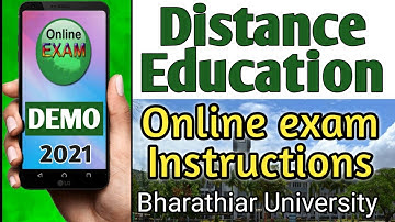 Distance education Online exam DEMO and instructions || Jan-March 2021 || Bharathiar University