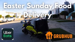 Easter Sunday Hustlin' Food Delivery on the Honda Navi | $$$ | POV | UberEATS Grubhub