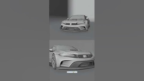 what if I design custome engine hood ?[civic FL5]#honda #trending #3d #edit #shorts #blender3d