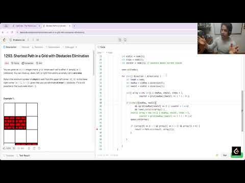 🔴 Live Coding 💻 - (Day #365 Morning) - 1293. Shortest Path in a Grid ...