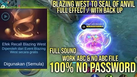 SCRIPT RECALL BLAZING WEST TO SEAL OF ANVIL FULL SOUND EFFECT NO PASSWORD ABC & NO ABC YVE PATCH