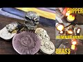 Triple Metal Melt Copper Brass Aluminium Bronze Skull Coins & Bar - Metal Melting Asmr