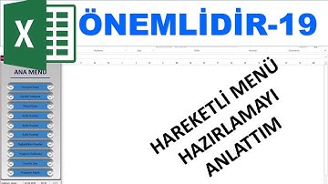 Excel VBA ile Farklı bir hareketli Anamenü çalışması