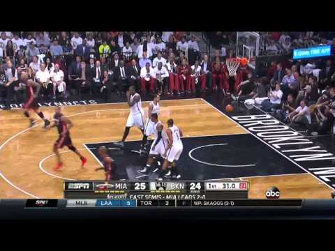 NBA Playoff 2014 Heat Vs Nets Round 2 Game 3 Move 15 LeBron James 3 Pointer