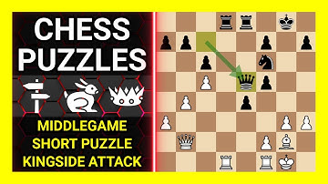 Chess Puzzles to Practice. Themes: Middlegame, Short puzzle, Kingside attack. Learn Chess