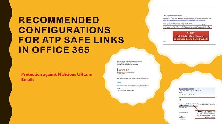 Recommended Configurations for ATP Safe Links - Protect from Malicious URLs