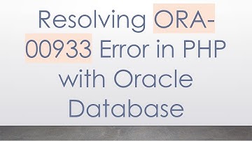 Resolving ORA-00933 Error in PHP with Oracle Database